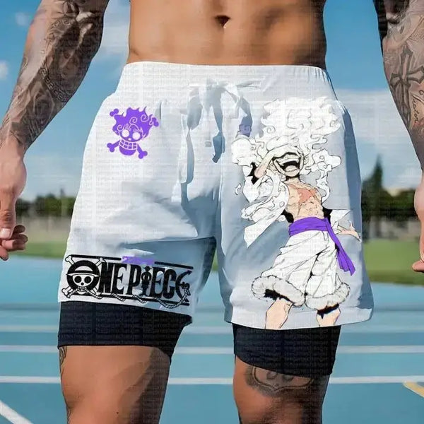 One Piece Running Shorts Straw Hat Gym Shorts