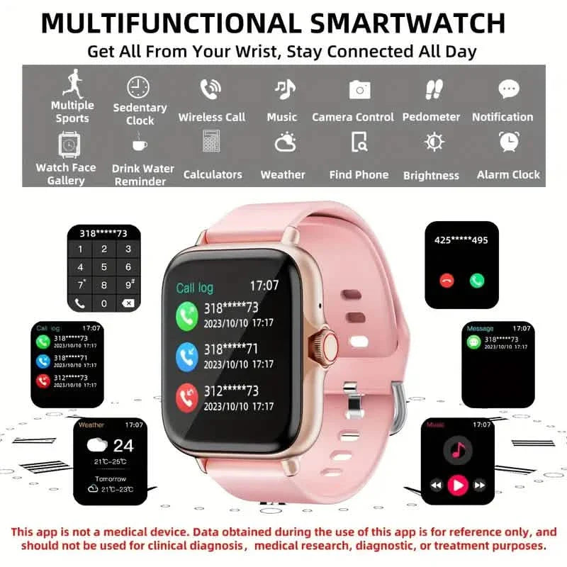 Full Touch Screen Smart Watch – Activity Tracker, Calls & Messages, Pedometer
