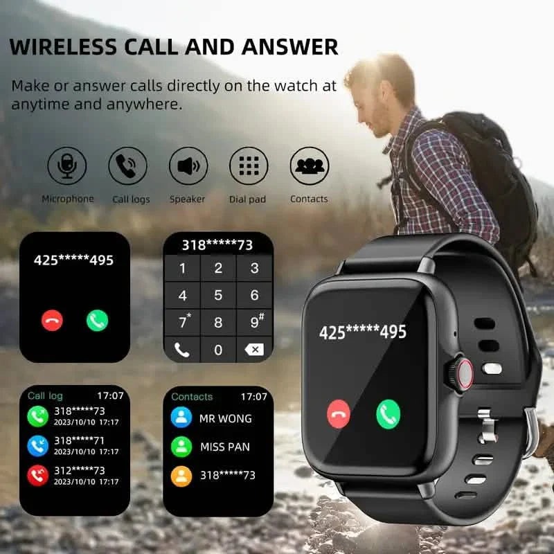 Full Touch Screen Smart Watch – Activity Tracker, Calls & Messages, Pedometer