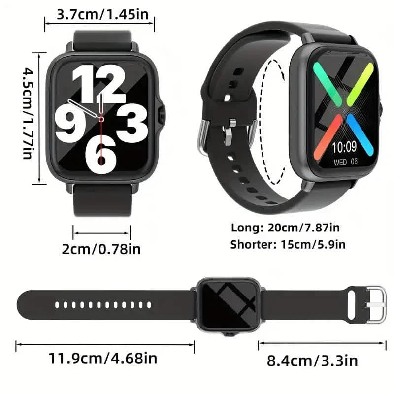 Full Touch Screen Smart Watch – Activity Tracker, Calls & Messages, Pedometer