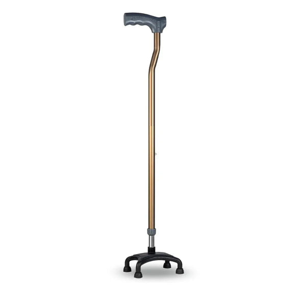 L Shape Quadripod Adjustable Walking Stick Gold