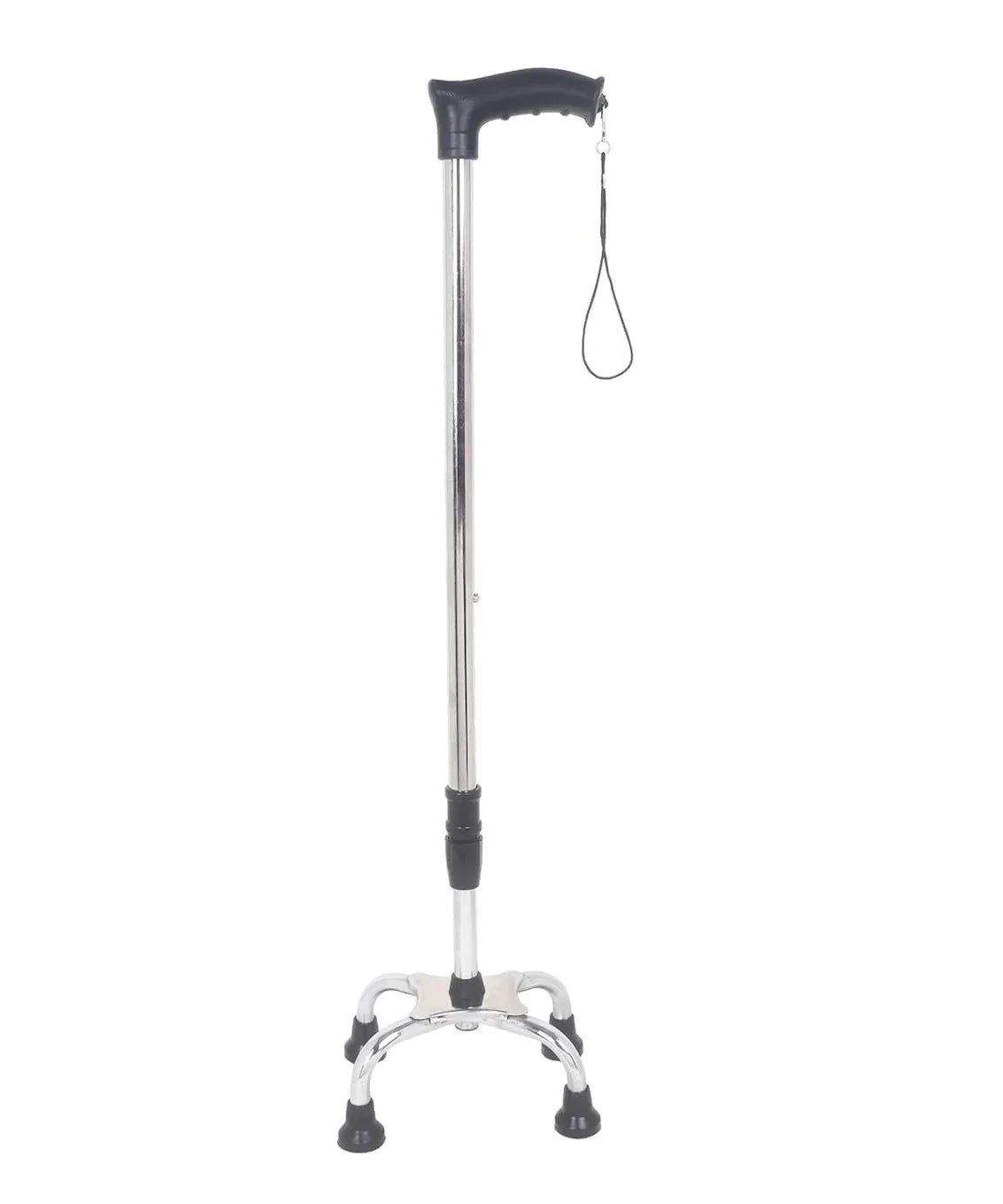 Heavy Duty 4 Leg Adjustable Walking Stick Black