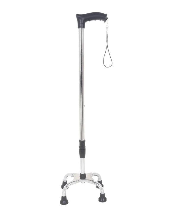 Heavy Duty 4 Leg Adjustable Walking Stick Black